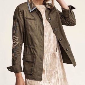 Anthropologie Hei Hei Embellished utility jacket L